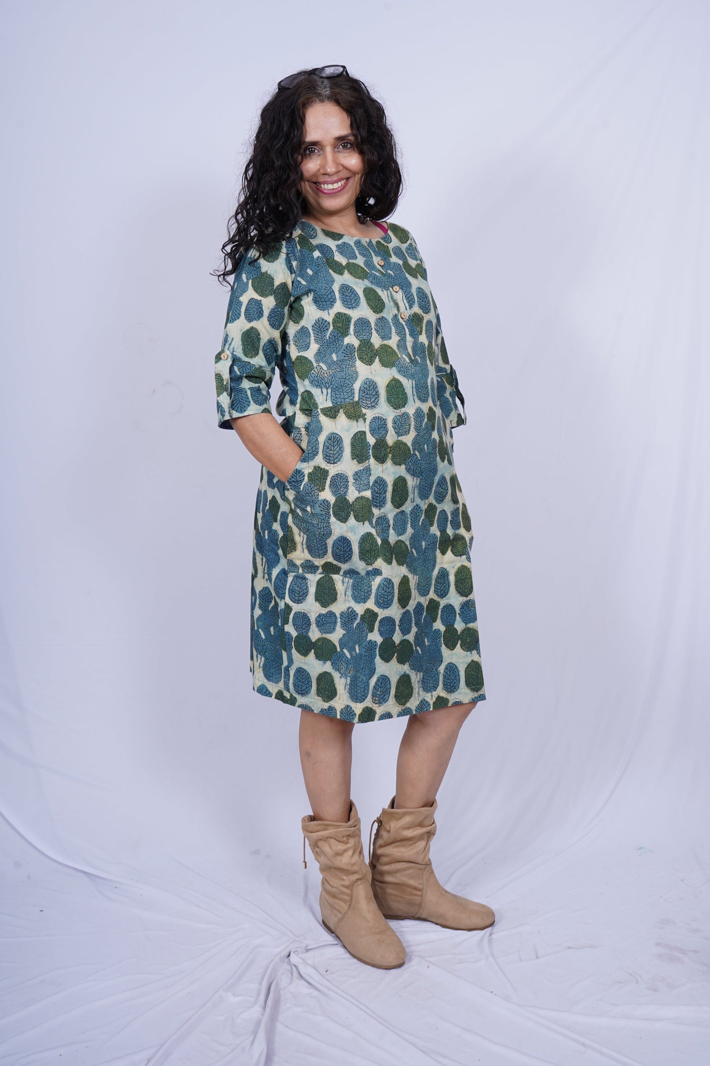 Forest Fern - Ajarakh Dress