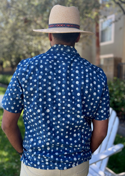 Mens Blue Polka Dot Shirt